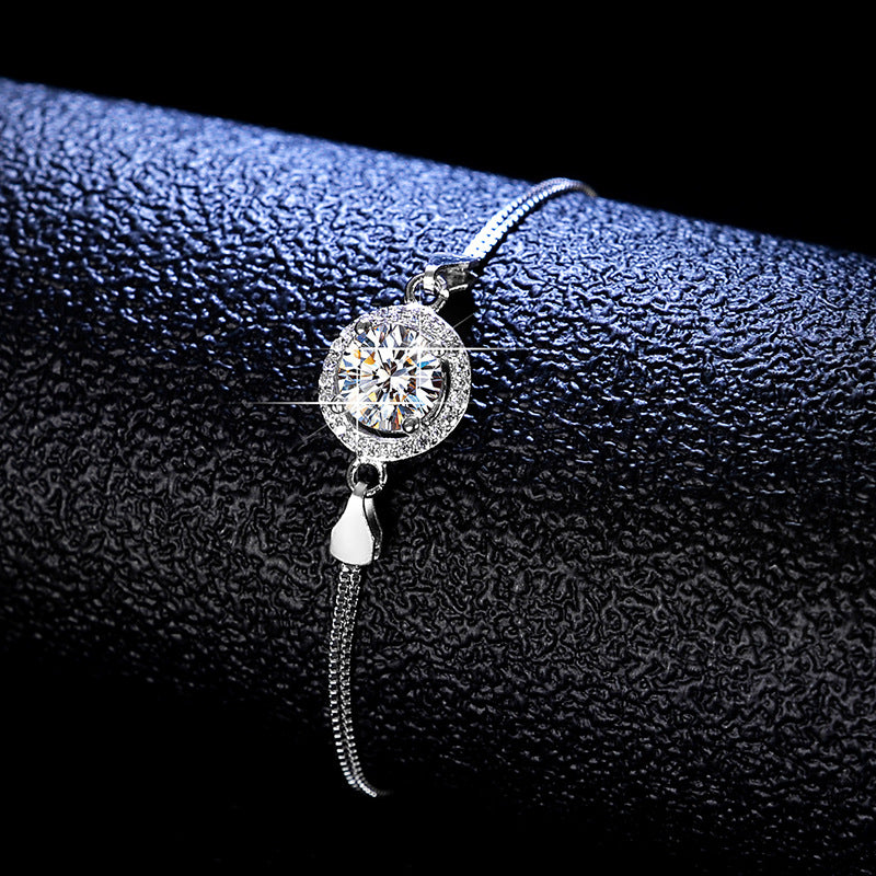 1.0 Carat Sterling Silver Moissanite Bracelet