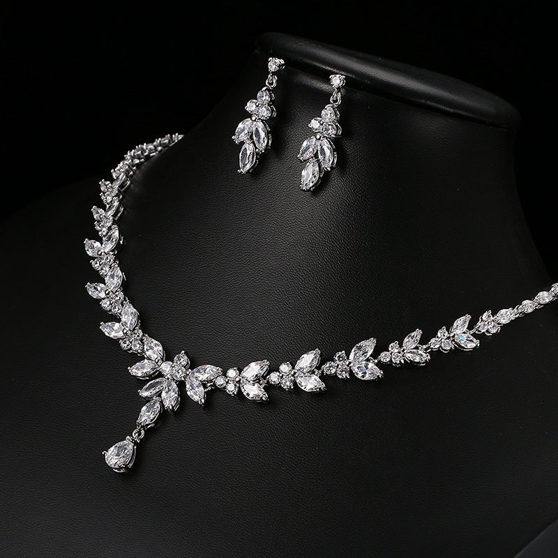 Diamond Necklace And Earrings Set - Amyris London