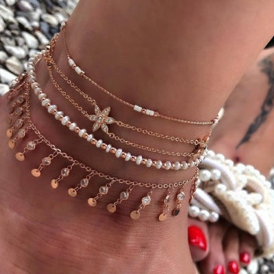 Beach Woven Shell Anklets