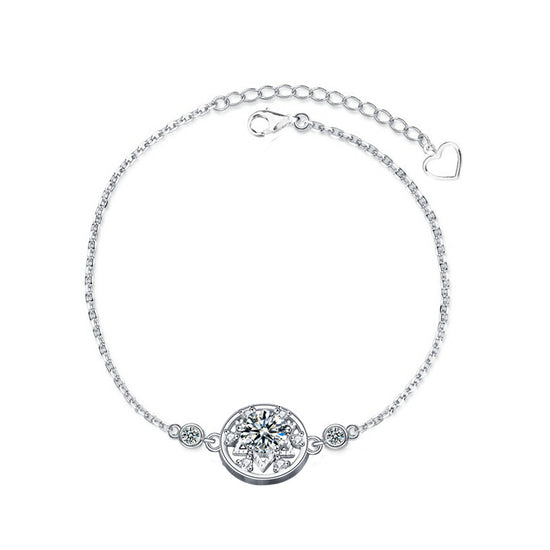 0.5 Carat Sterling Silver Flower Lab Grown Diamond Bracelet - Amyris London 