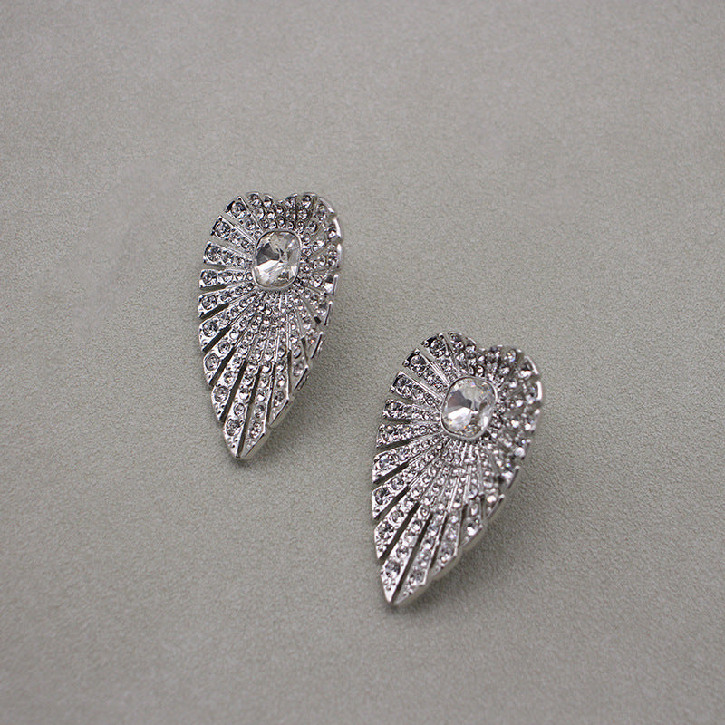 Leaf Shaped Stud Earrings