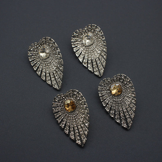 Leaf Shaped Stud Earrings