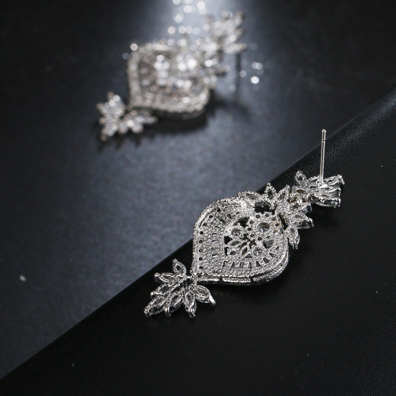 Flower Pendant Drop Earrings