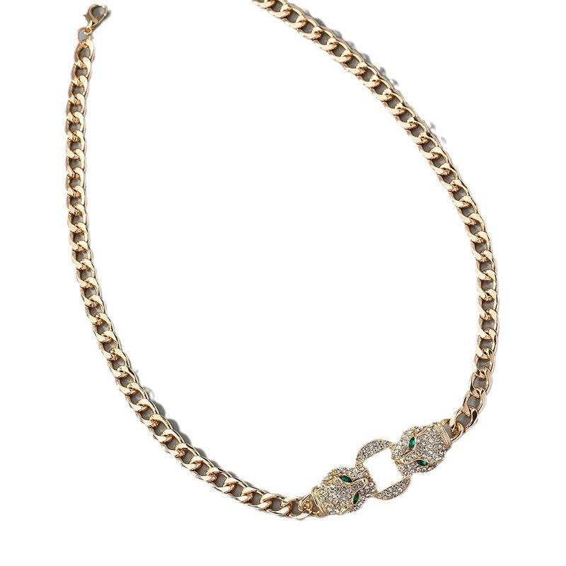 Cheetah Head Cuban Chain Necklace