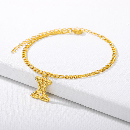 letter X initial anklet gold - Amyris London