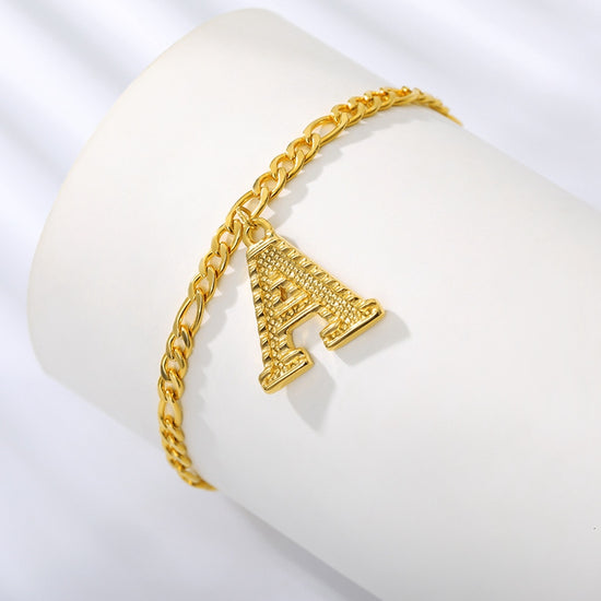 letter A initial anklet gold - Amyris London