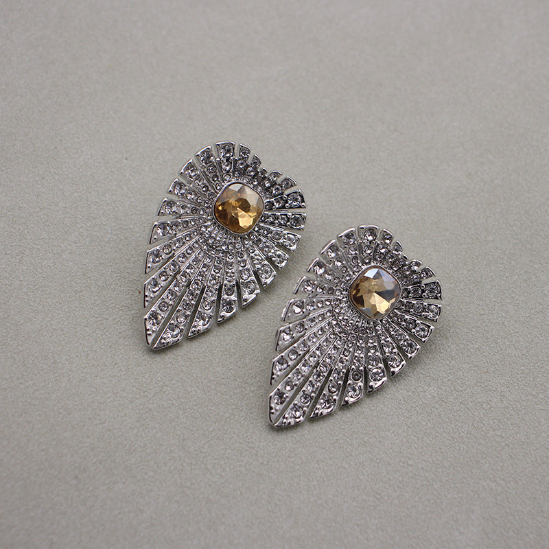 Leaf Shaped Stud Earrings