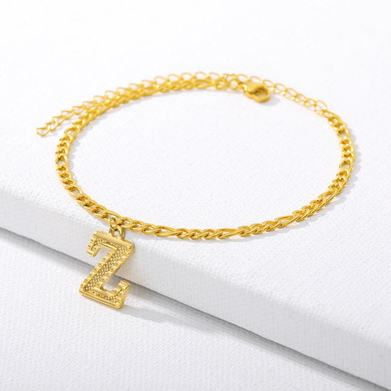 letter Z initial anklet gold - Amyris London