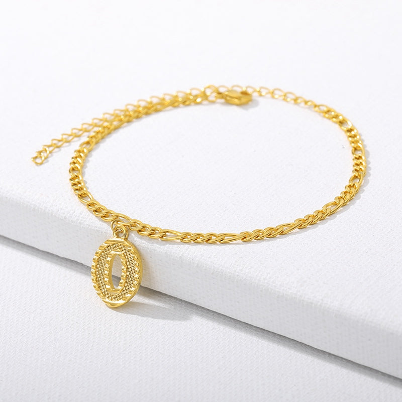 letter O initial anklet gold - Amyris London