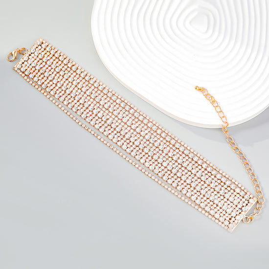 Multi-Layer Choker Diamond Necklace