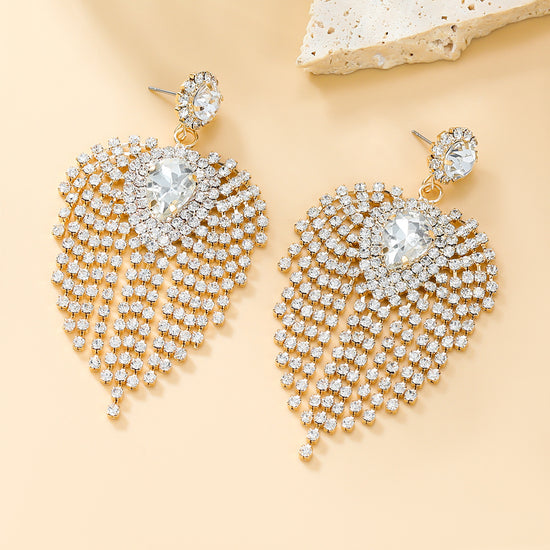 Rhinestone Tassel Earrings