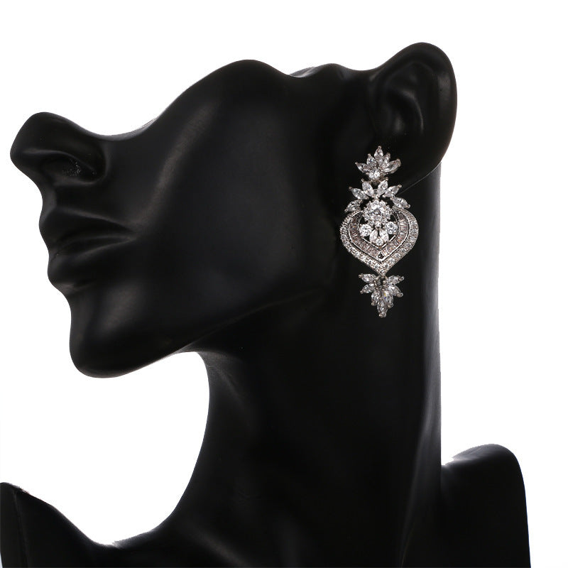 Flower Pendant Drop Earrings