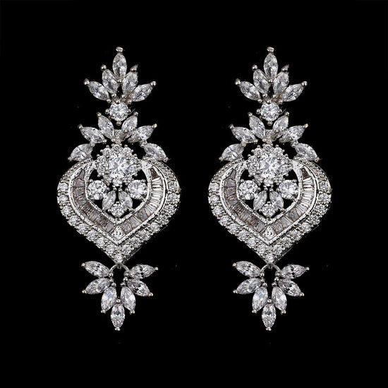 Flower Pendant Drop Earrings