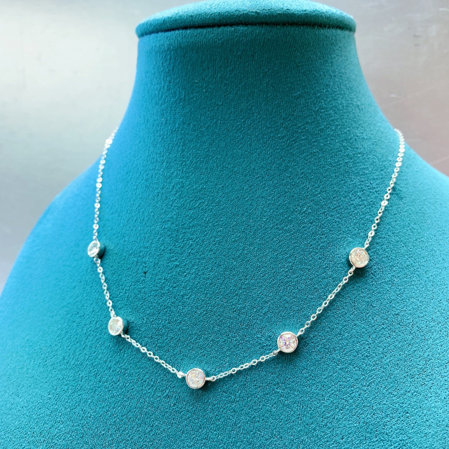 Sterling Silver Moissanite Starry Necklace