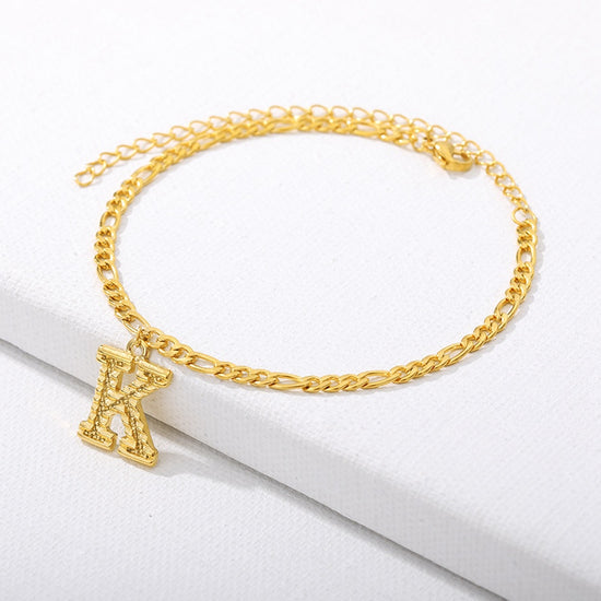 letter K initial anklet gold - Amyris London