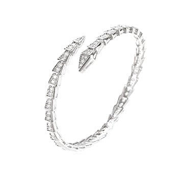 Diamond Silver Snake Bracelet - Amyris London 