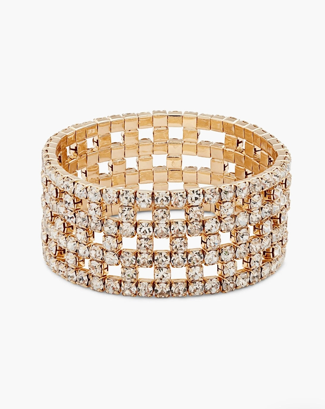 Gold Diamond Stretch Bangle Bracelet 