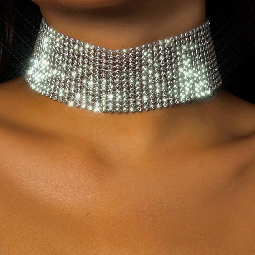 Multi-layered Wide Collar Row Choker