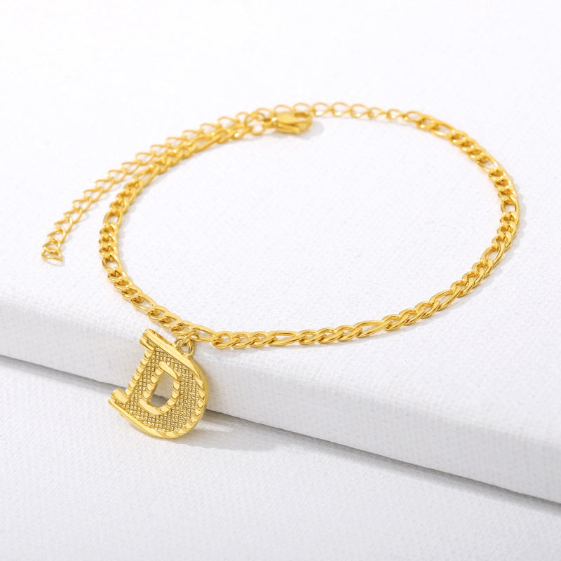 letter D initial anklet gold - Amyris London