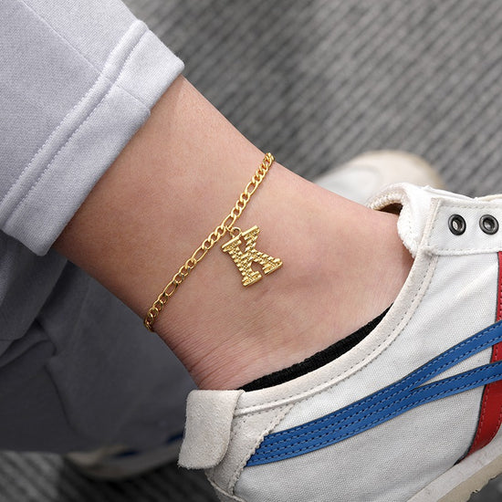 Initial Gold Letter Anklet