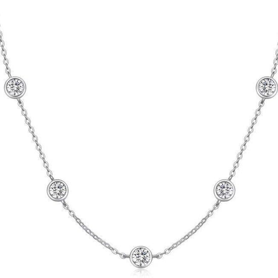 Sterling Silver Moissanite Starry Necklace White Gold - Amyris London