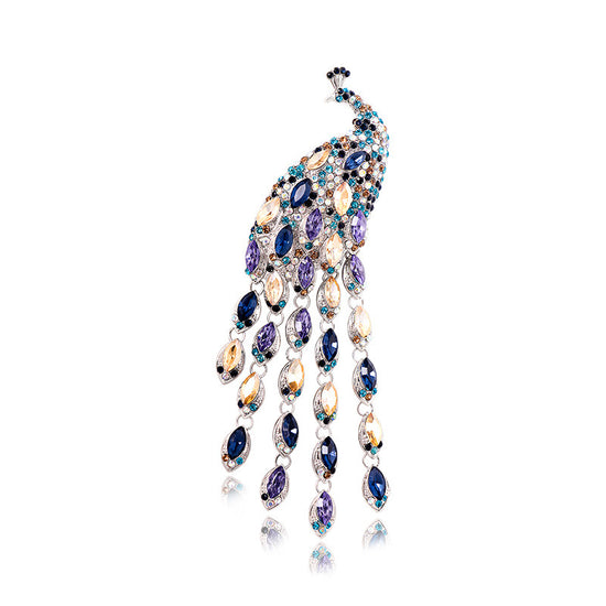 Purple Peacock Tassel Brooch - Amyris London