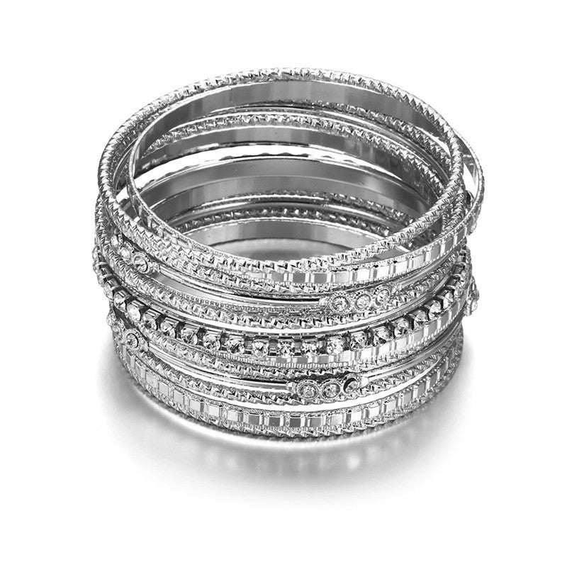 Silver Diamond Bangles 