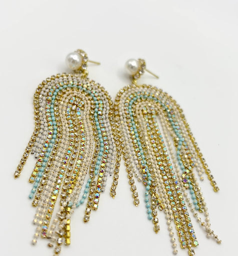 Diamante Fringe Dangle Earrings