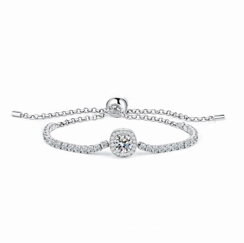 1.0 Carat Sterling Silver Lab Grown Diamond Bracelet Silver - Amyris London