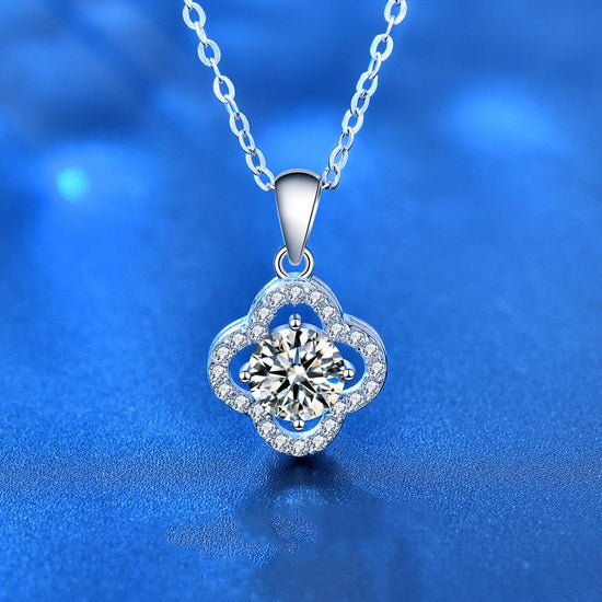 2.0 Carat Lab Grown Diamond Clover Sterling Silver Necklace - Amyris London