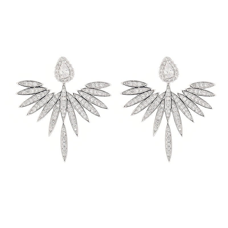 Angel Wing Earrings Silver - Amyris London