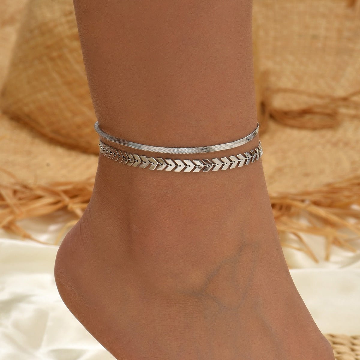 Arrow Chain Two Piece Set Anklet - Amyris London