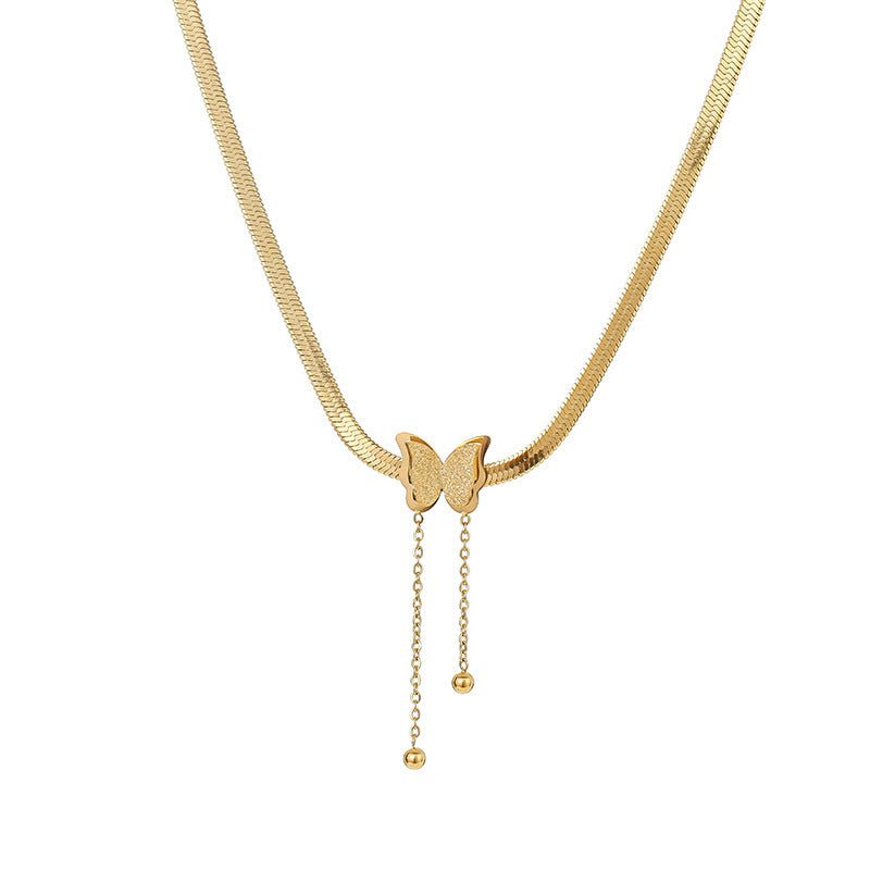 Butterfly Chain Lariat Necklace - Amyris London