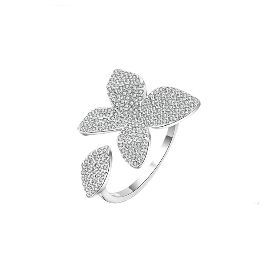 Butterfly Flower Shaped Open Ring - Amyris London