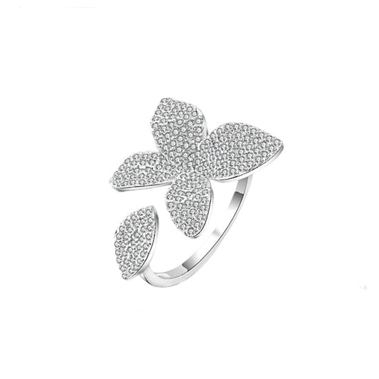 Butterfly Flower Shaped Open Ring - Amyris London