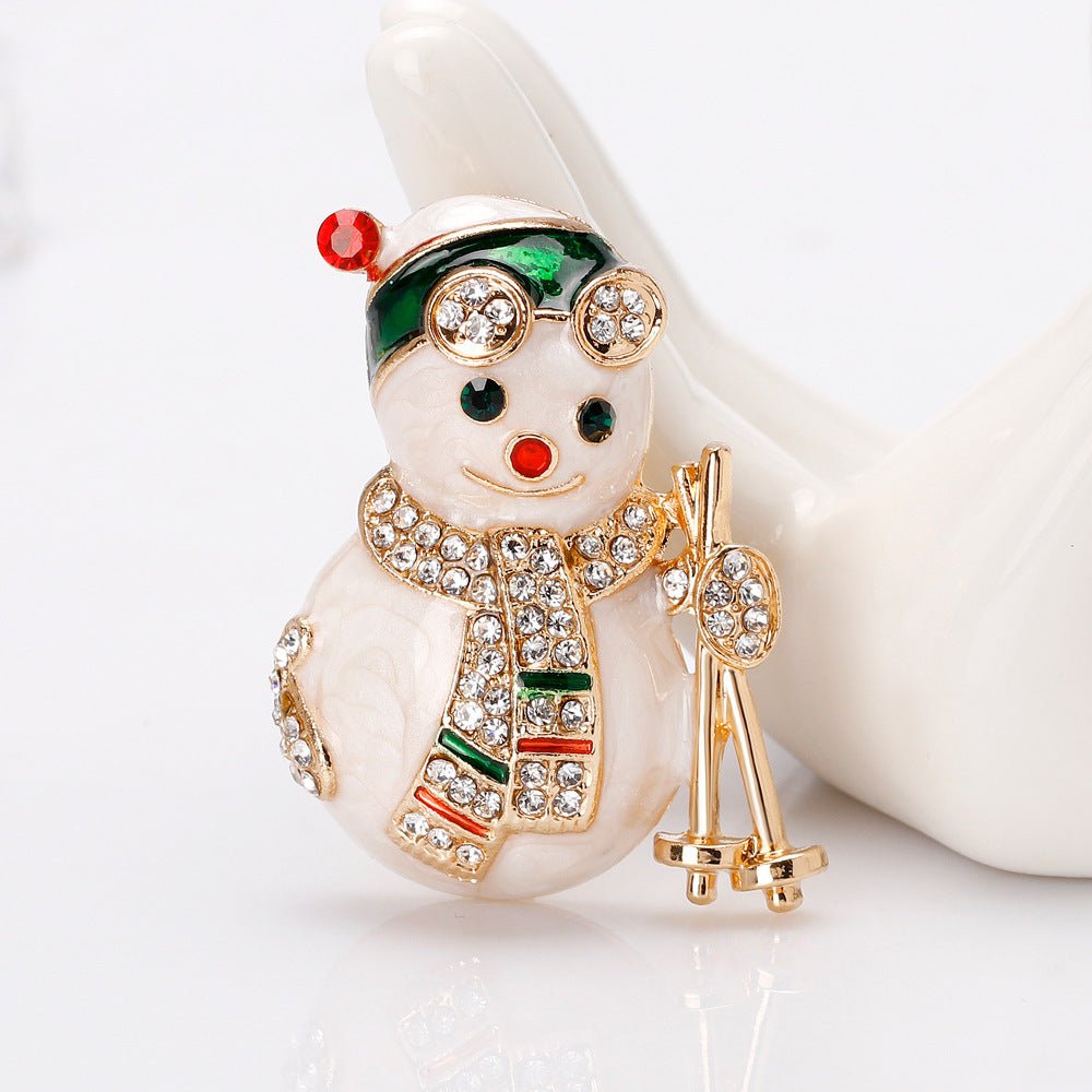 Christmas Snowman Brooch - Amyris London