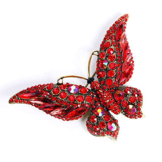 Crystal Big Butterfly Brooch - Amyris London