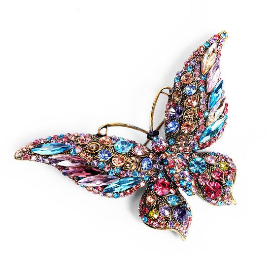 Crystal Big Butterfly Brooch - Amyris London