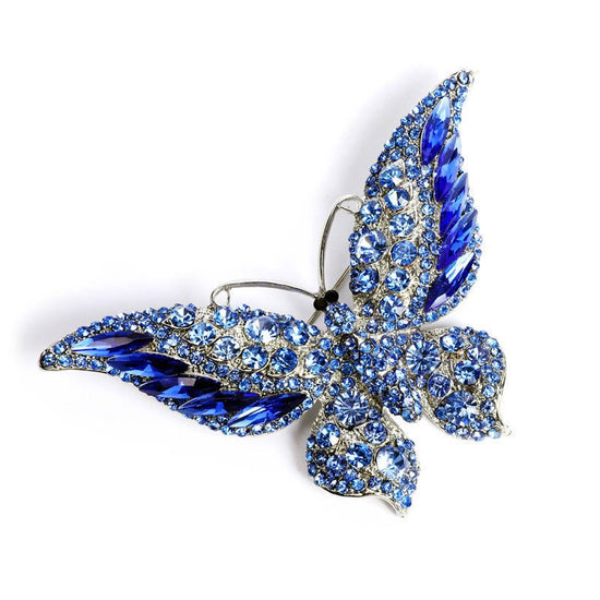 Crystal Big Butterfly Brooch - Amyris London