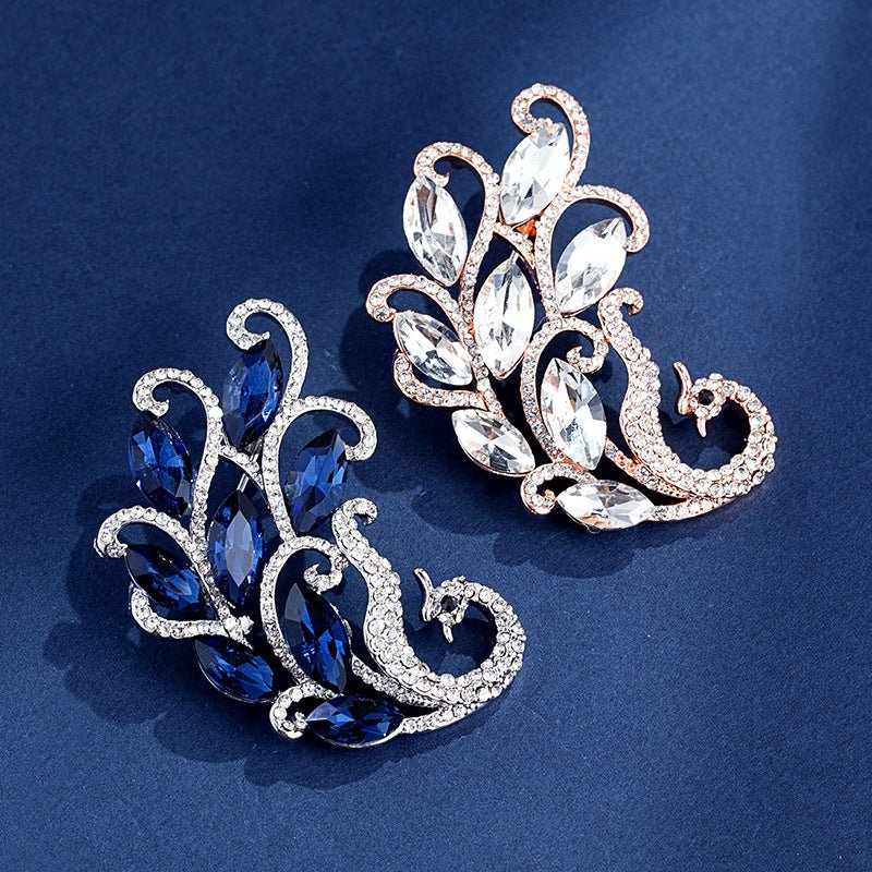 Blue And Gold Crystal Phoenix Brooch - Amyris London