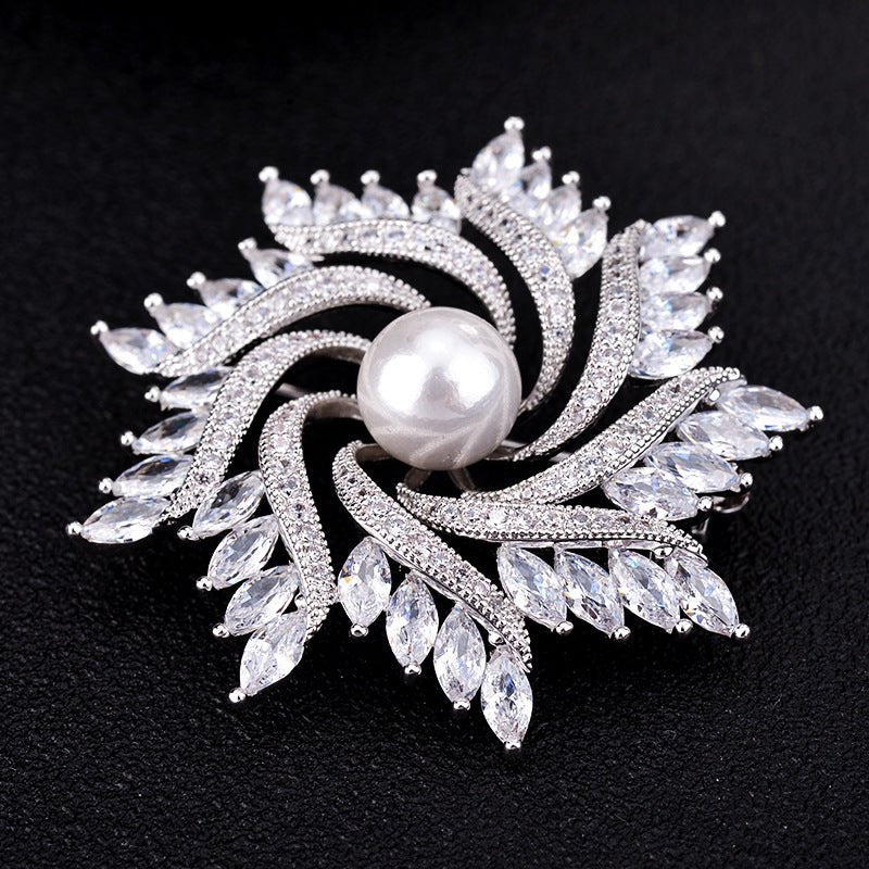 Crystal Pinwheel Brooch - Amyris London