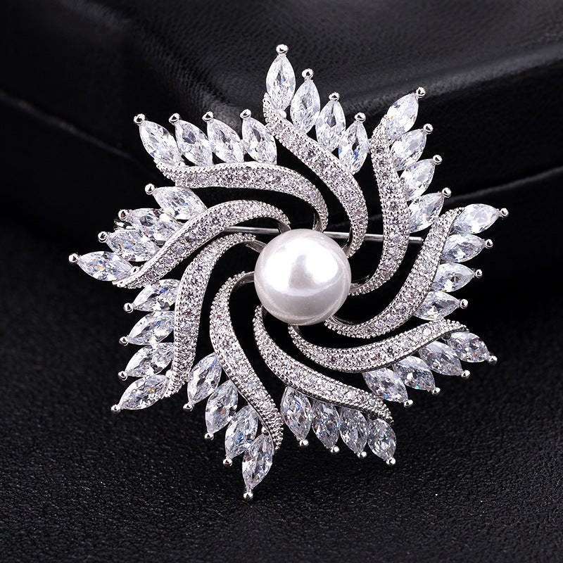 Crystal Pinwheel Brooch - Amyris London