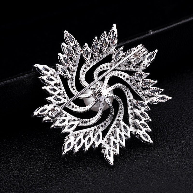 Crystal Pinwheel Brooch - Amyris London