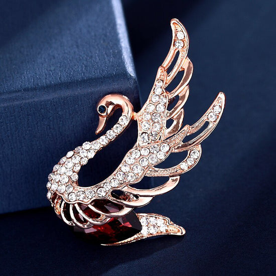 Crystal Swan Brooch - Amyris London