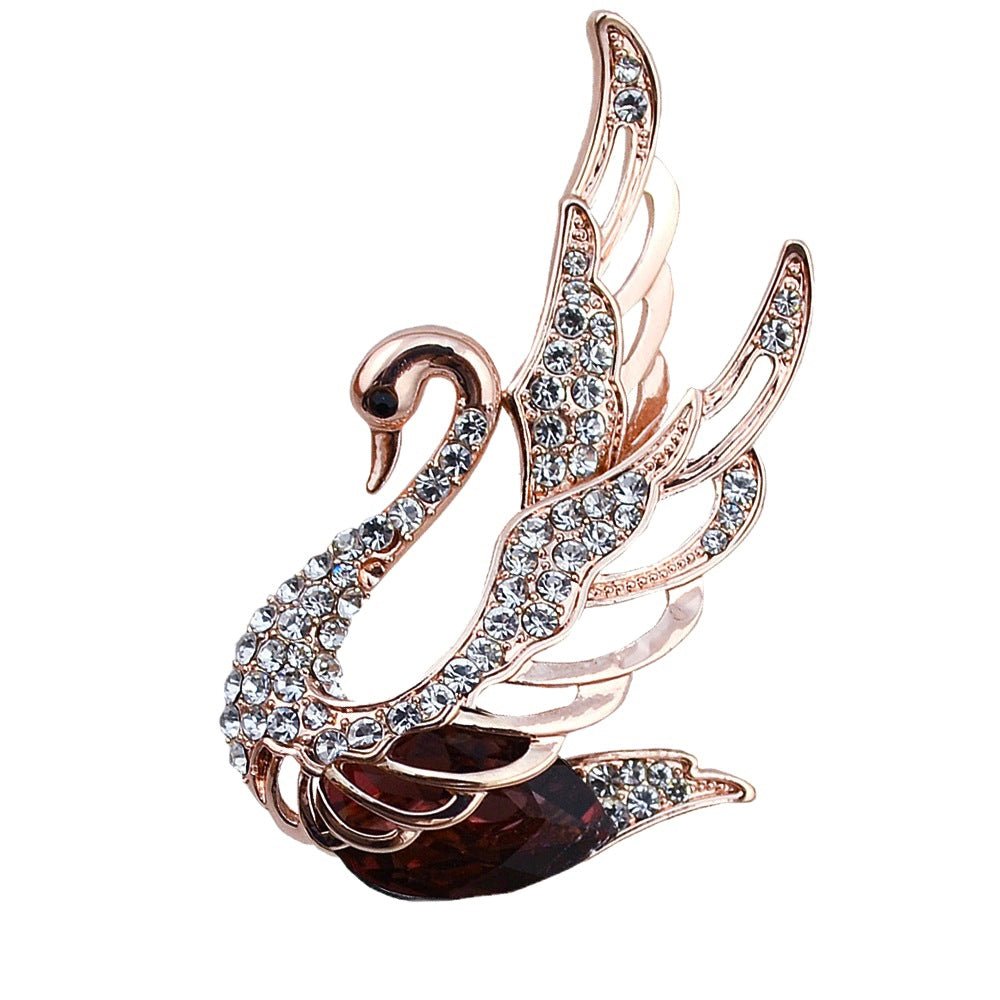 Crystal Swan Brooch - Amyris London