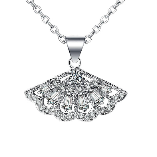 Diamante Fan Shaped Necklace I - Amyris London