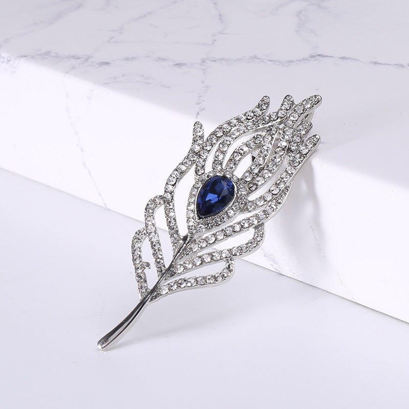 Diamante Feather Brooch - Amyris London