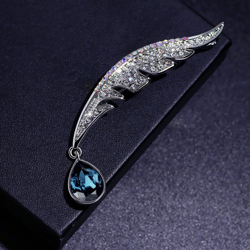 Diamante Feather Brooch - Amyris London