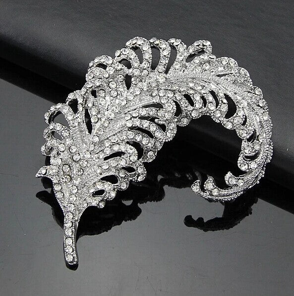 Diamante Feather Brooch - Amyris London