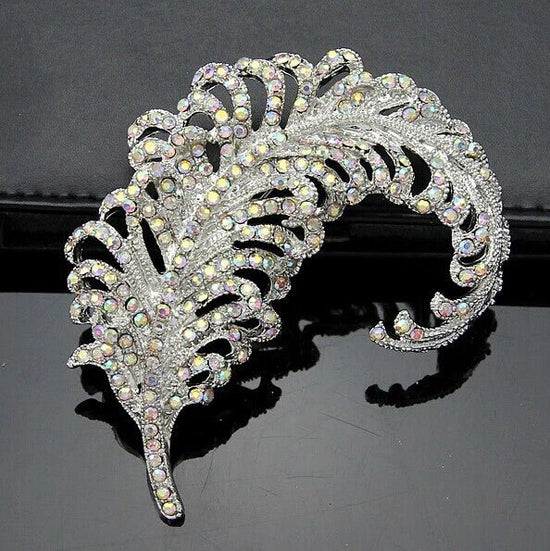 Diamante Feather Brooch - Amyris London